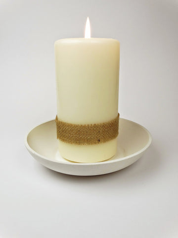 Ceramic Flat Dish/Candle Holder